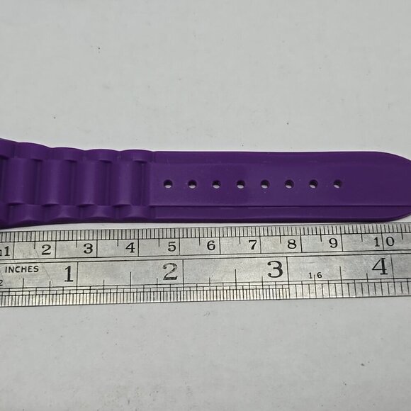 Womens Embassy By Gruen Silver Tone Purple Watch Silicone Band New Battery - Picture 7 of 9